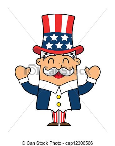 368x470 Uncle Sam Cartoon Isolated Over White Background. Vector.