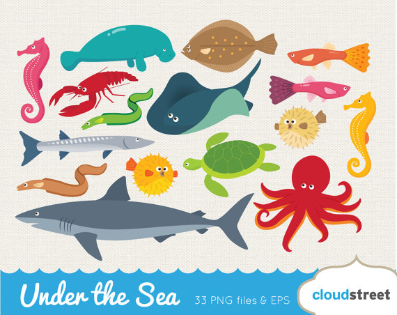 570x452 Buy 2 Get 1 Free Vector Under The Sea Clip Art By Cloudstreetlab