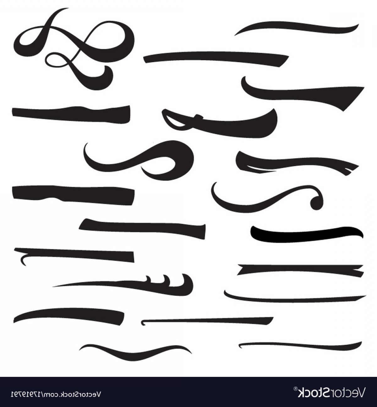1200x1296 Set Of Hand Lettering Underlines Lines Isolated On Vector Lazttweet