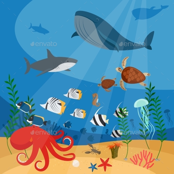 590x590 Underwater Vector Background By Ssstocker Graphicriver