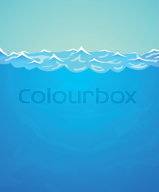 666x800 Underwater Vector Background. Sea Or Ocean Water And Waves. Vector