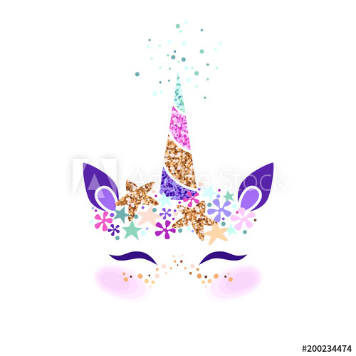 500x500 Unicorn Head Vector Illustration. Can Be Used For Fashion Print