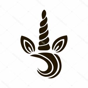 300x300 Stock Illustration Unicorn Logo With Horn Ears Geekchicpro