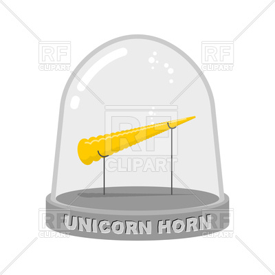 400x400 Unicorn Horn In Glass Bell Vector Image Vector Artwork Of