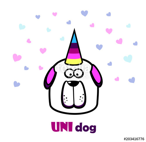 500x485 Cute Dog With Unicorn Horn Stock Image And Royalty Free Vector