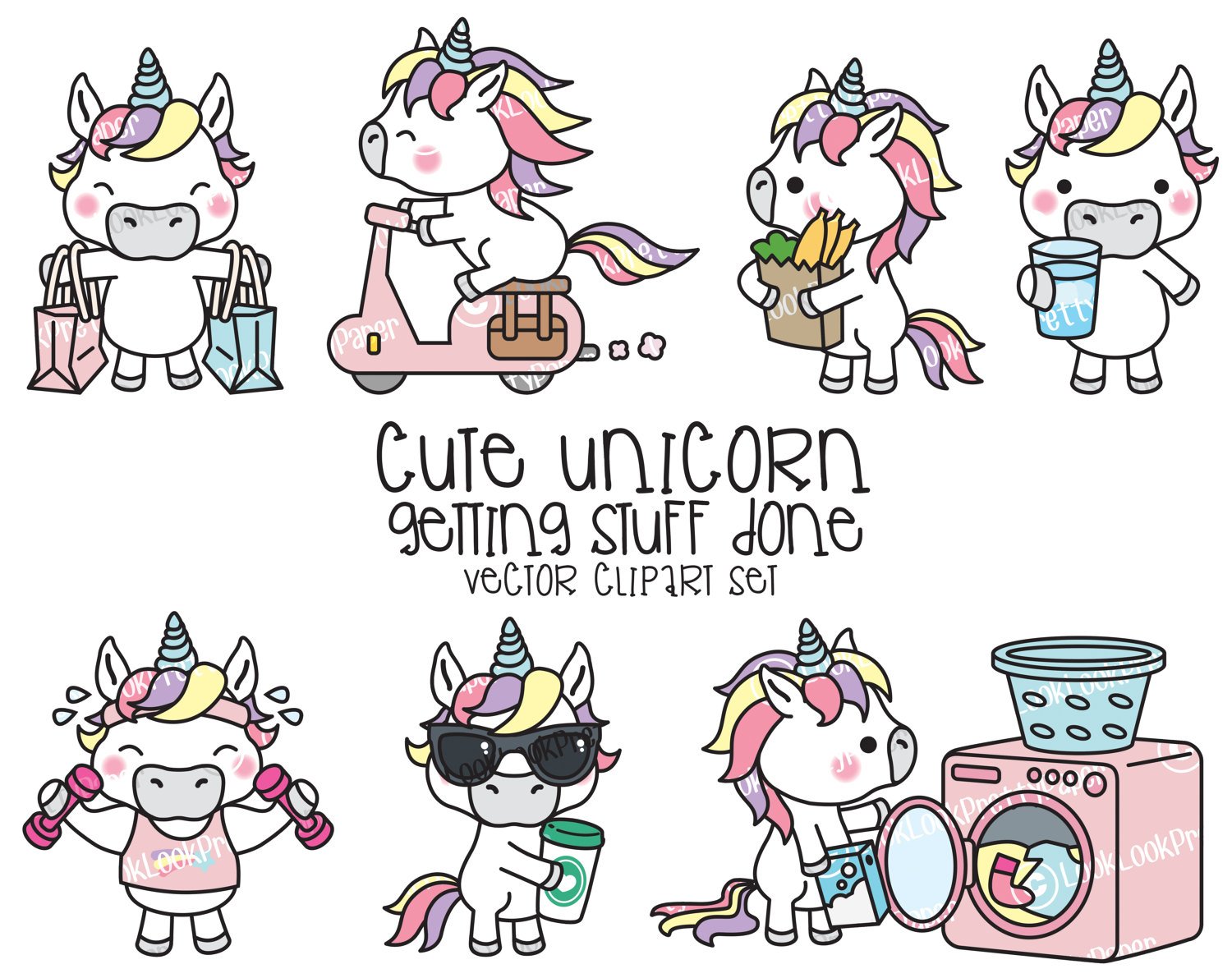 1500x1191 Premium Vector Clipart Kawaii Unicorn Cute Unicorn Etsy