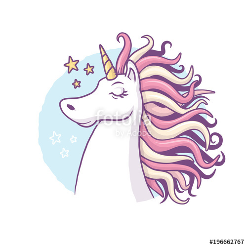 500x500 Beautiful Colorful Unicorn Vector Illustration Stock Image And