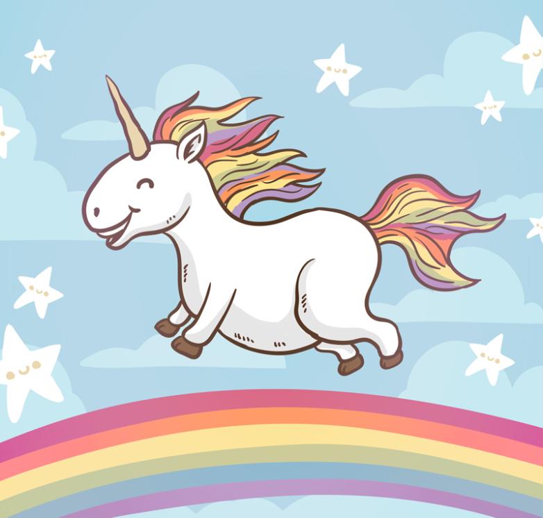 782x746 Rainbow Run A Unicorn Vector Free Vector Graphic Download