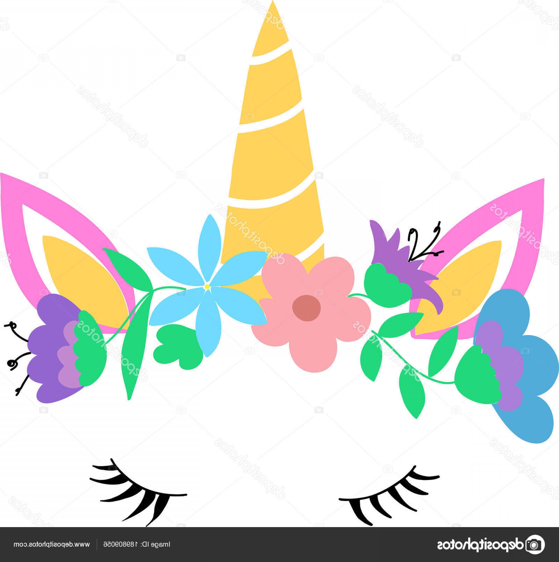 1920x1932 Stock Illustration White Unicorn Vector Head With Rongholland