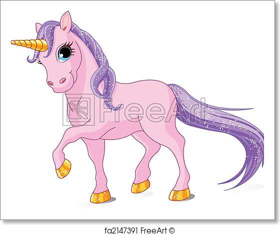 560x470 Free Art Print Of Beautiful Pink Unicorn. Vector Illustration Of
