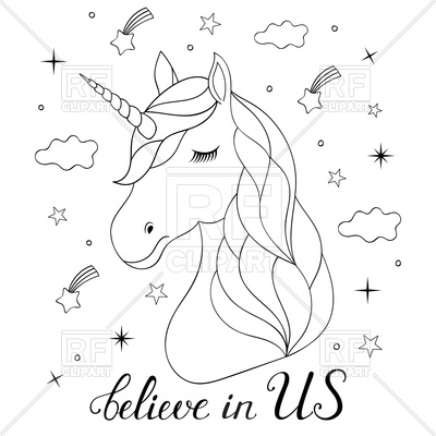 400x400 Hand Drawn Unicorn Vector Image Vector Artwork Of Plants And