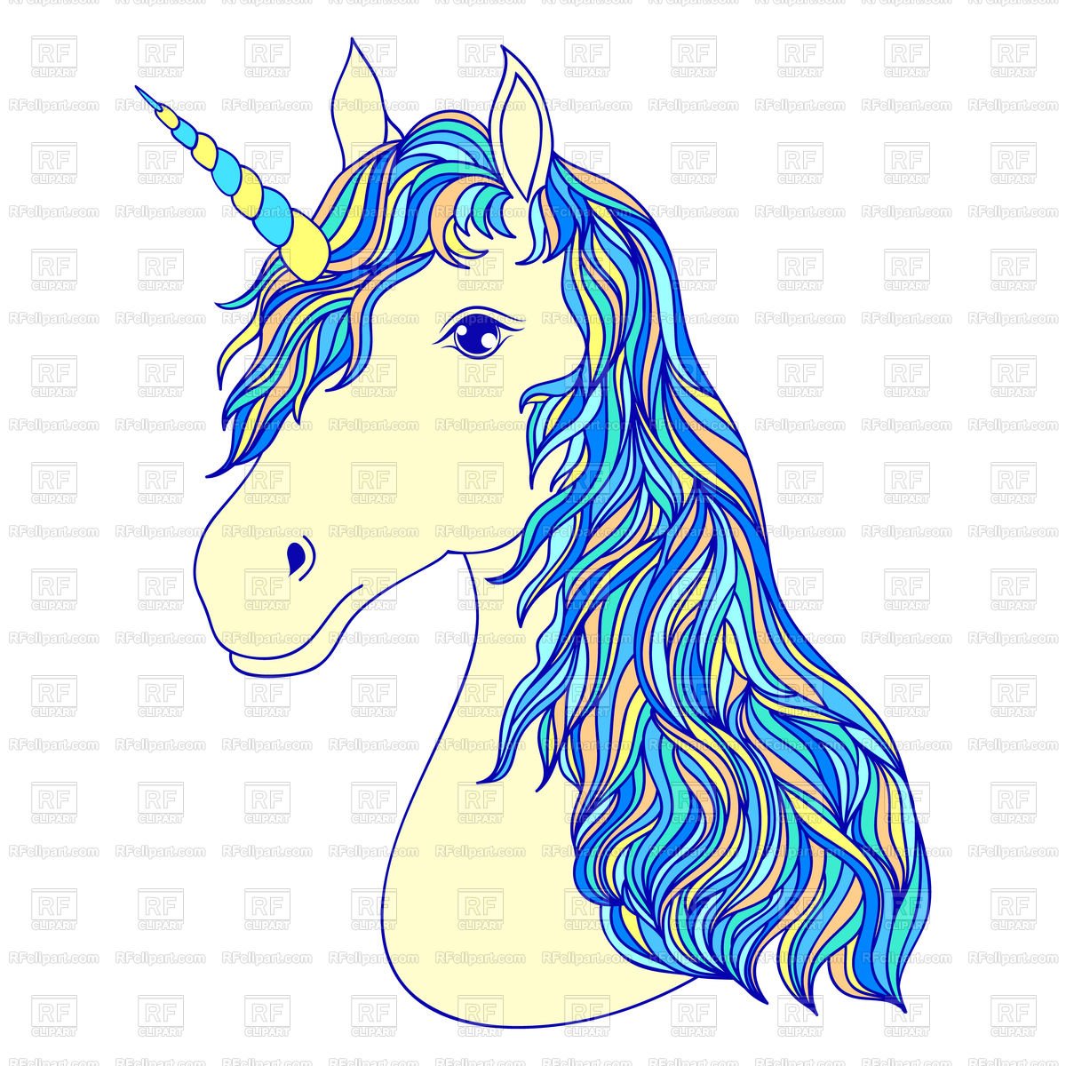 1200x1200 Head Of Hand Drawn Unicorn Vector Image Vector Artwork Of Plants