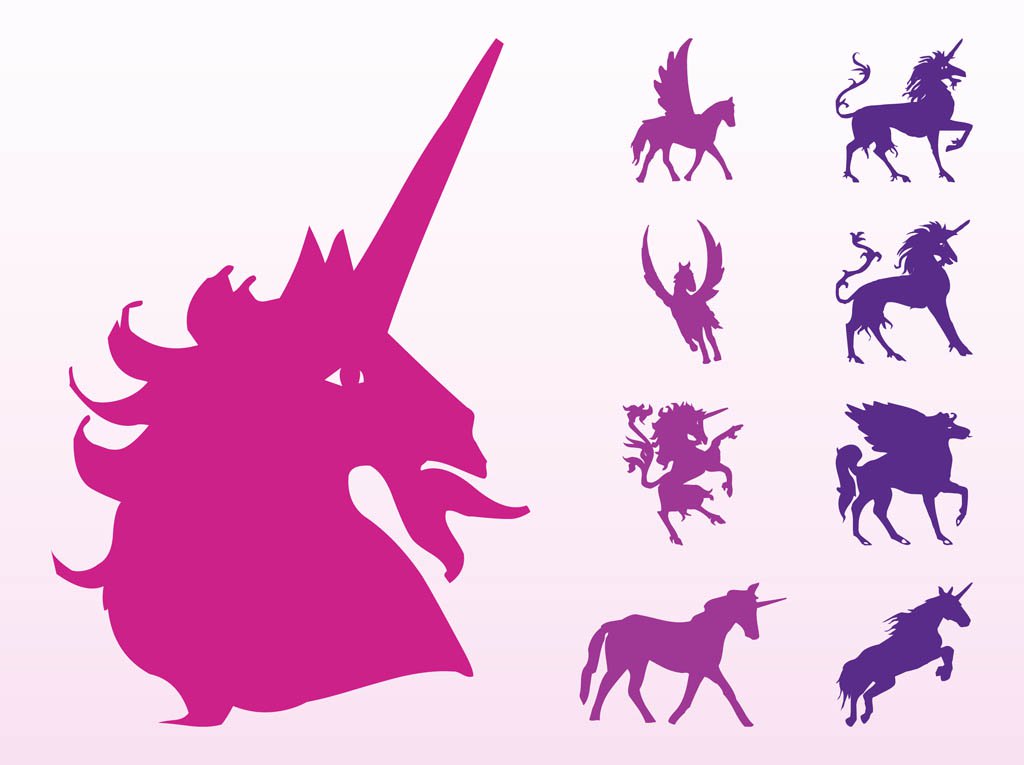1024x765 Unicorns And Horses Silhouettes Vector Art Amp Graphics