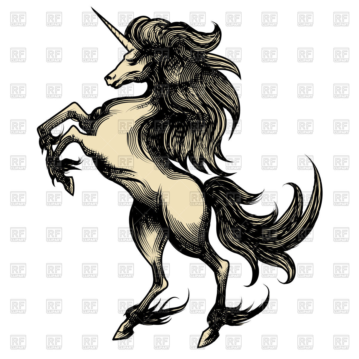 1200x1200 Engraving Style Unicorn Vector Image Vector Artwork Of Plants