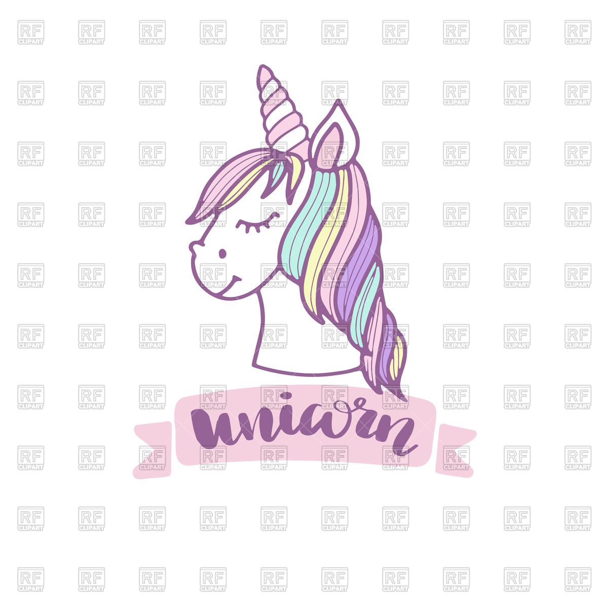 1200x1200 Cute Cartoon Unicorn Vector Image Vector Artwork Of Plants And