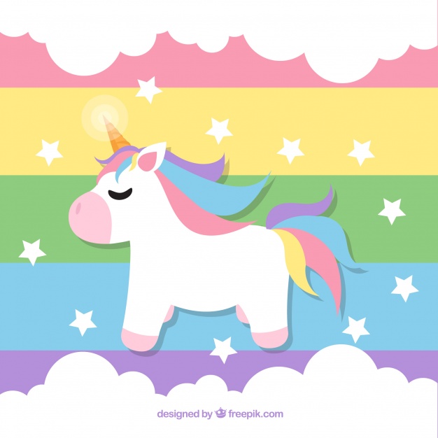 626x626 Rainbow Background With Unicorn Vector Free Download
