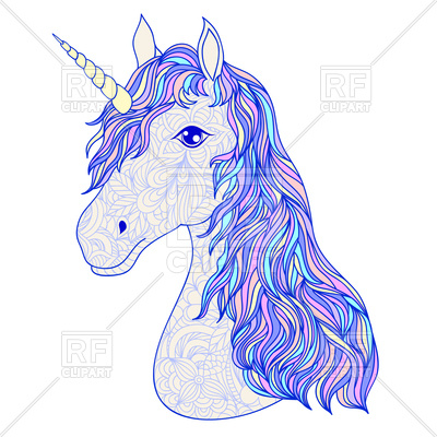 400x400 Head Of Hand Drawn Unicorn Vector Image Vector Artwork Of Plants
