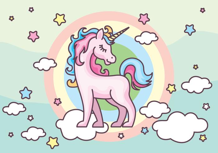 700x490 Unicorn Vector Illustration