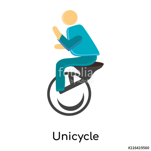 500x500 Unicycle Icon Vector Sign And Symbol Isolated On White Background