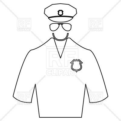400x400 Police Uniform Outline On White Background Vector Image Vector