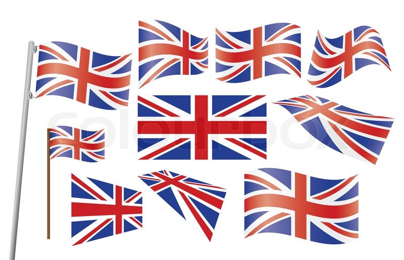800x515 Set Of Union Jack Flags Vector Illustration Stock Vector Colourbox