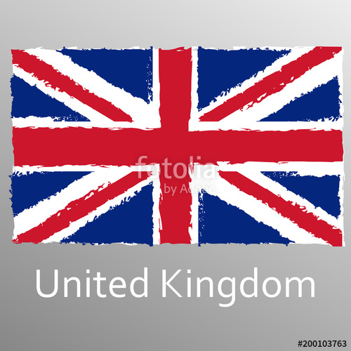 500x500 Uk Grunge Flag. British And England National Symbol. Vintage Union