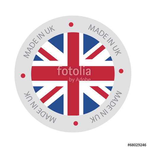 500x500 Made In Uk, United Kingdom Flag (Vector Art) Stock Image And