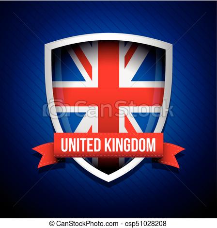 448x470 United Kingdom Flag Shield Vector.