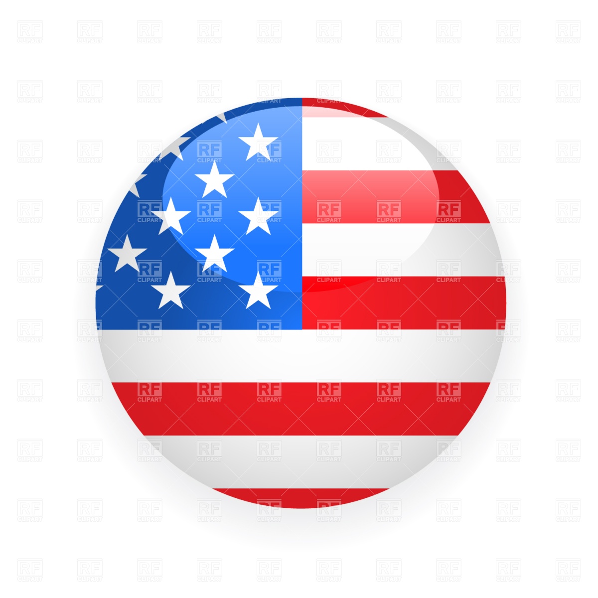 1200x1200 Usa Button Flag Vector Image Vector Artwork Of Signs, Symbols