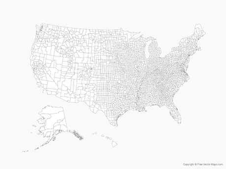 460x345 Vector Maps Of United States Of America Free Vector Maps