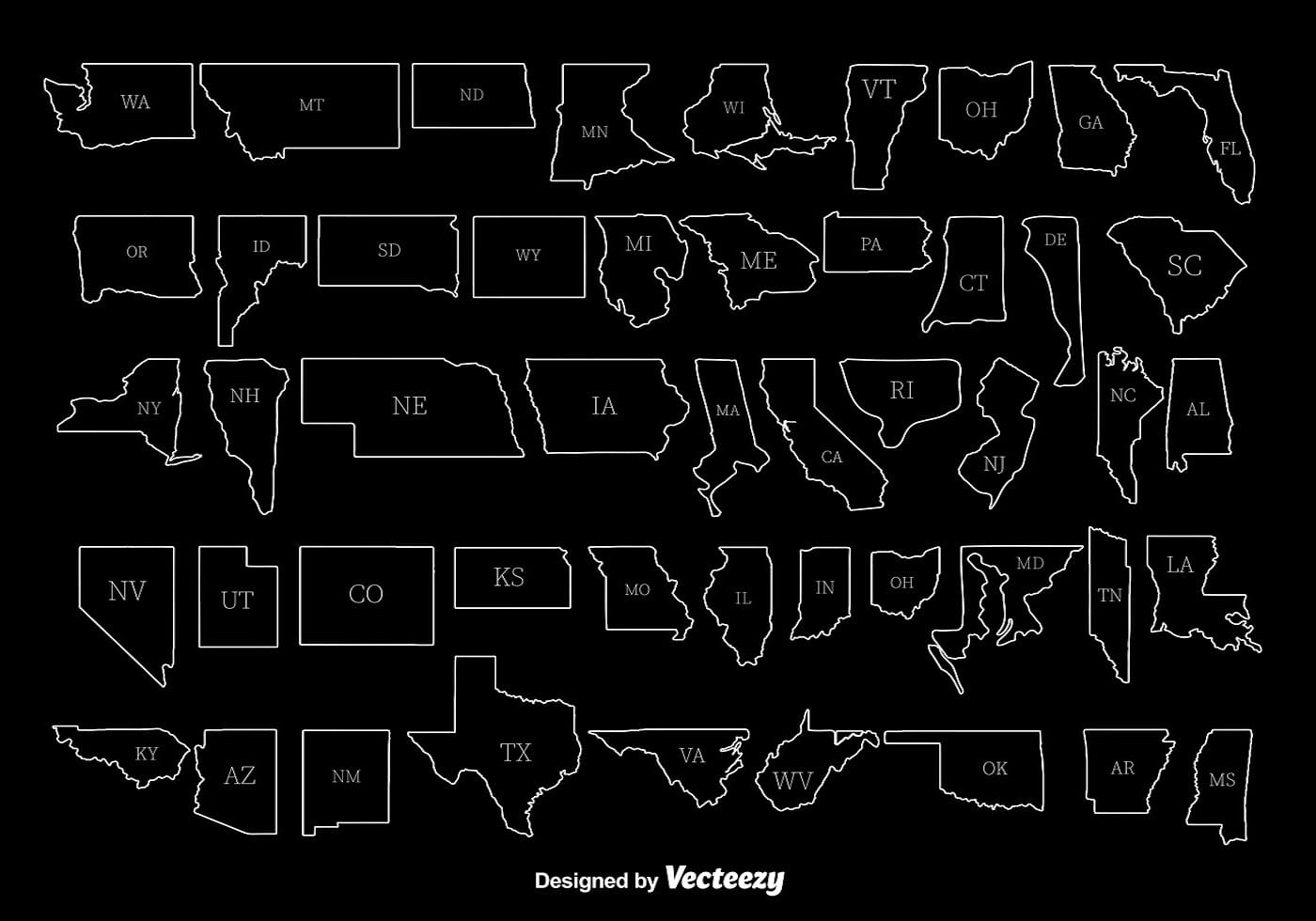 1400x980 United States Map Outline Free