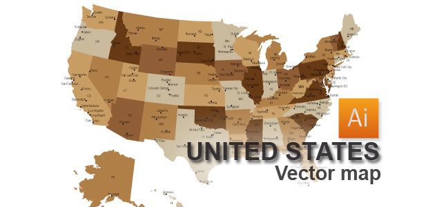630x300 Us State Map Vector Free Vector Us Map With States Cdoovision 630