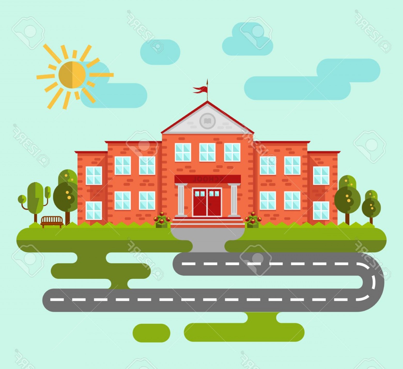 1560x1429 University Building Vector Shopatcloth