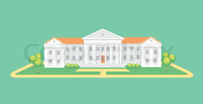 800x412 University Or College Building. High School. Campus Graduation