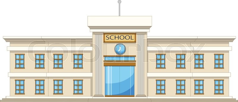 800x345 Vector Illustration Of Beautiful University Cartoon Stock Vector