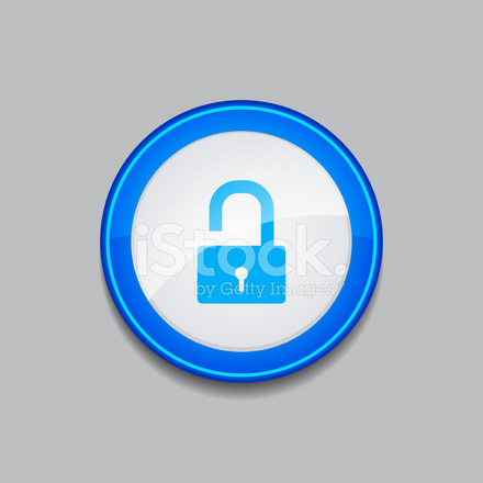 440x440 Unlock Circular Blue Vector Web Button Icon Stock Vector