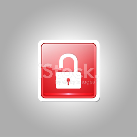440x440 Unlock Square Red Vector Web Button Icon Stock Vector