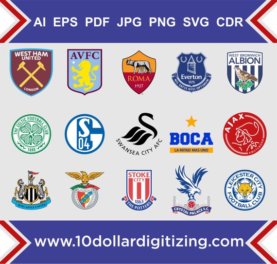 570x543 Football Logo Vector Downloadsoccer Team Logos Vectorsoccer Etsy