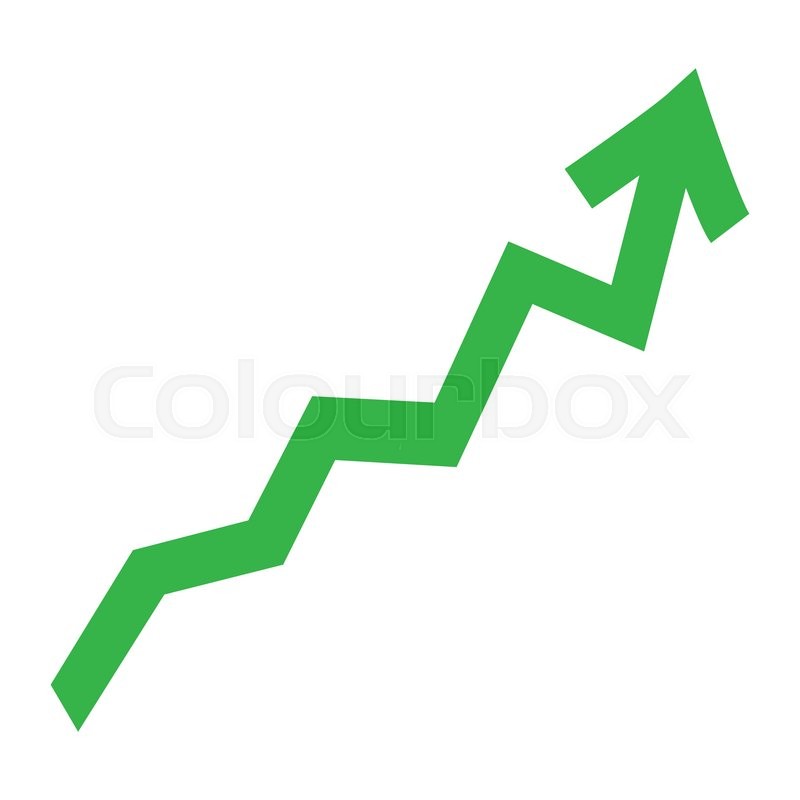 800x800 Flat Design Zig Zag Up Arrow Icon Vector Illustration Stock