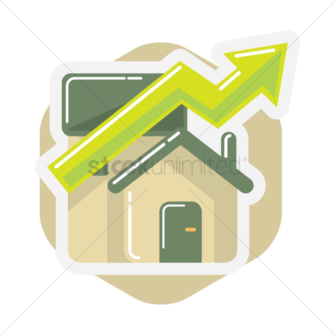 1300x1300 Free House With Up Arrow Vector Image