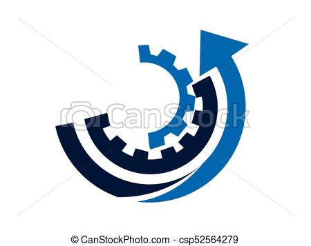 450x357 Gears With Arrow. Gears With Up Arrow Illustration, Industral Icon