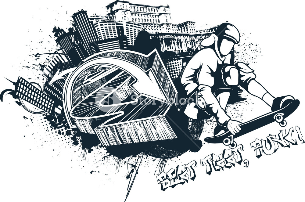 1000x662 Urban Vector T Shirt Design Royalty Free Stock Image