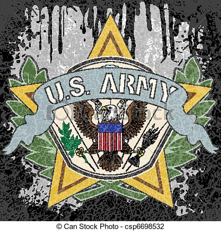 450x470 The Vector Image Of Color American Army Symbol.