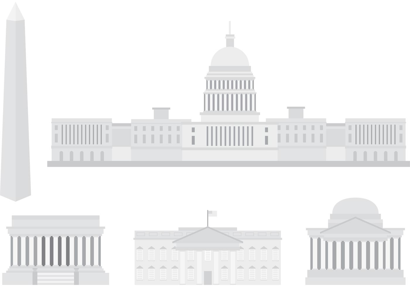 1400x980 Us Capital Building Vectors