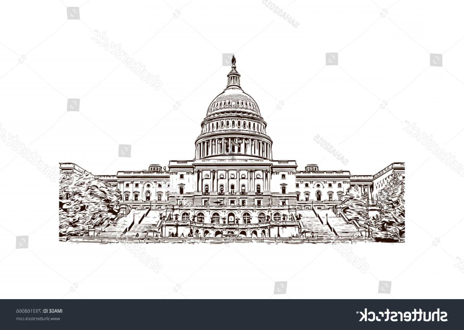 1800x1282 Us Capital Vector Line Drawing Sohadacouri