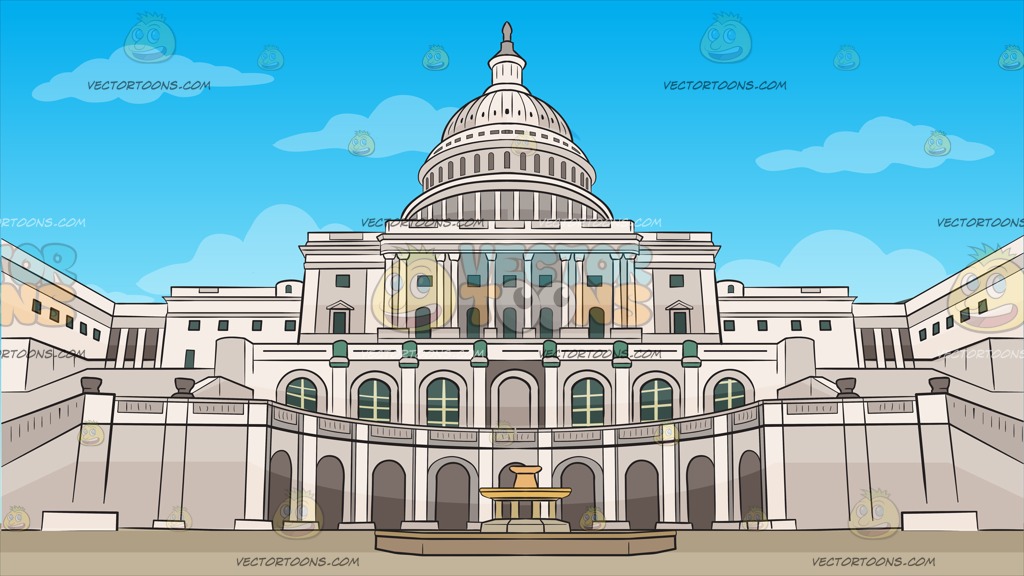 1024x576 Us Capitol Grounds Background Clipart By Vector Toons