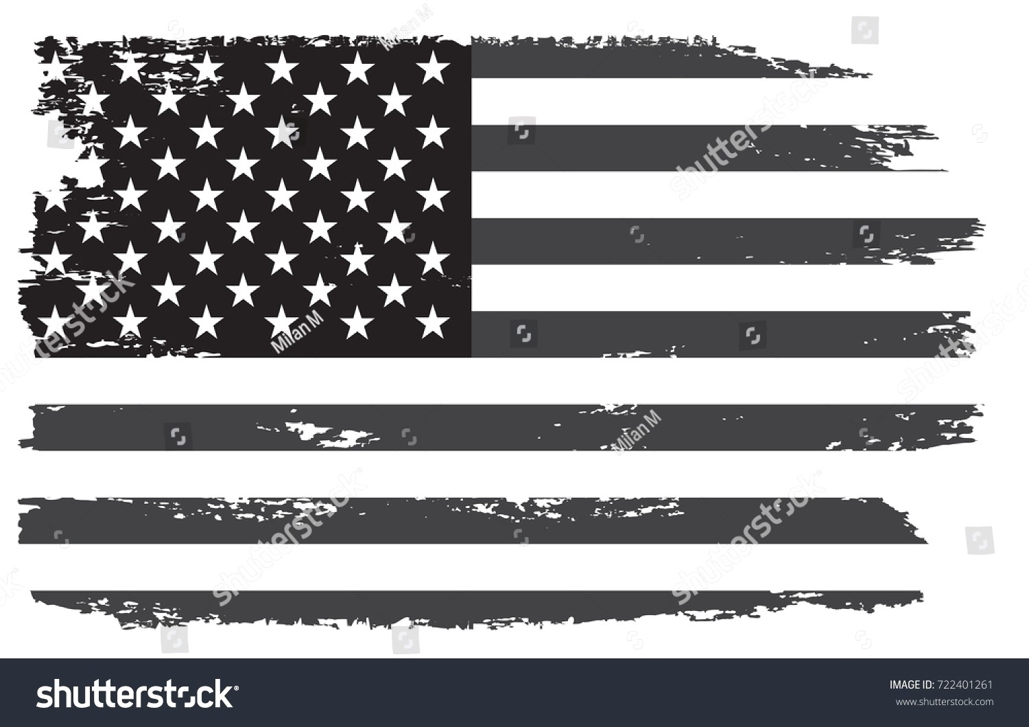 1500x1059 Stock Vector Grunge Usa Flag Vintage Black And White American