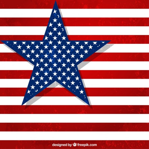 600x600 American Flags Clipart Free Vector 123freevectors