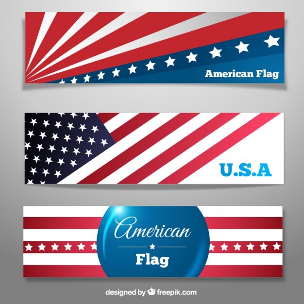 626x626 American Flag Banners Vector Free Download