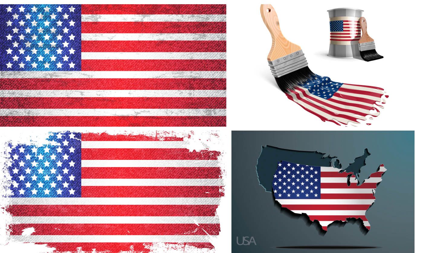 1400x839 Grunge Usa Flag Backgrounds And America Flag Paper Map Vector Free